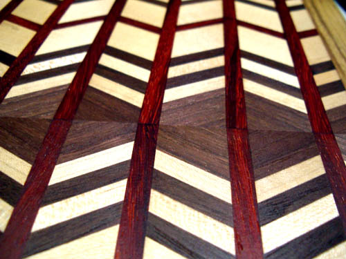 Herringbone Canadian Rock Maple, Walnut & Padauk Herringbone Canadian Rock Maple, Walnut & Padauk